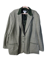 Pendleton 100% Virgin Wool Blazer Jacket Womens 24W Green Blue Tan Check... - $29.69