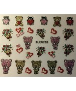 Nail Art 3D Decal Glitter Stickers Valentine&#39;s Day Teddy Bears Hearts BL... - $3.39