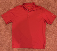 Men’s Size Large Nike Golf Dri-Fit Red Polo Shirt. Hardly Worn. Excellent Cond! - £10.11 GBP