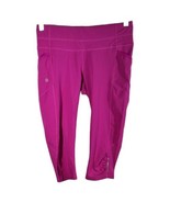 Athleta Pink Capri Leggings Womens Size Small Side Pockets Hidden Pocket... - $33.17