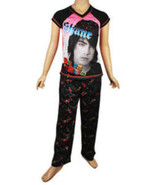 Girls Pajamas Disney Camp Rock Summer 2 Pc Short Sleeve Shirt Pants Blac... - $9.90