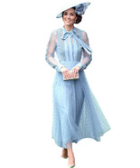 Royal Duchess Kate Middleton Pussy Bow Top &amp; Embroidered Tulle Skirt Co-... - $246.94 CAD
