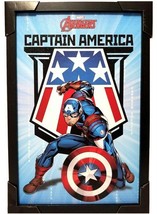Pyramid America Marvel Captain America 18 x 12 Wood Framed Poster Wall Art - £20.08 GBP