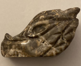 Stone Dragon Head Chalcedony Dark Gray &amp; White  2.75” H x 4” W x 1.5” Deep - £14.87 GBP