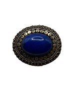 Vintage Sterling Silver 925 Lapis Lazuli Brooch Pin *LOOSE BACKING* - $40.69 CAD