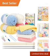 Complete Beginner Knitting Kit - Learn to Knit Dishcloth with Easy Instr... - $49.45