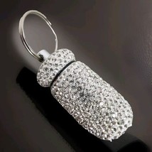 PURSE FOB Case Mint Container Holder Keychain Bling Rhinestone Sparkle S... - $12.86