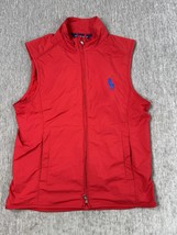 Polo Golf Ralph Lauren Vest Mens Small Red Big Pony Full Zip Golf Outdoo... - $49.49