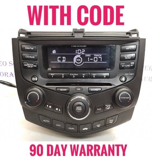 Honda Accord Radio 6 Disc CD Player 7BY0 With Security CODE.  HO331 - $156.00