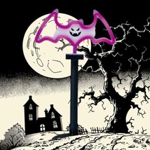 Haunted Living LED Multicolor Purple Neon Bat Halloween Light - Battery Operated - £10.69 GBP