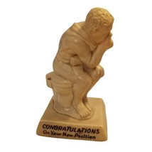 Russ Berrie The Thinker Toilet Congratulations On New Position Funny Statue Vtg  - £18.60 GBP