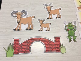 Three Billy Goats Flannel Board Set - Laminated - Flannel Felt Story And Pieces - £9.45 GBP