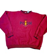 Vintage Mens 2X Winnie The Pooh Crewneck Sweatshirt Embroidered Dark Red... - $48.20