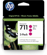 HP 711 Magenta Ink Cartridge 3 Pack CZ135A Genuine Original Designjet 10/23 - $29.99