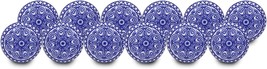 Set Of 12 Beautiful Ceramic Blue Wheel Flat Knobs Pulls Usa Seller Fast Shipping - £17.85 GBP