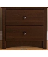 Prepac-Sonoma 2 Drawer Nightstand 23.25&quot;Lx16&quot;Dx21.75&quot;H Espresso Wood - £119.52 GBP