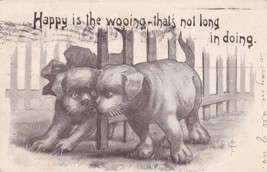 Dogs Happy Is The Wooing That&#39;s Not Long In Doing Artist Signed CFL Postcard B16 - £2.38 GBP