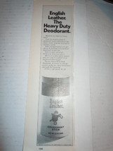 Vintage English Leather The Heavy Duty Deodorant Print Magazine Advertis... - $3.99