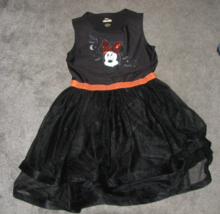 Disney Black Minnie Mouse Tulle Dress Halloween Theme Girls Size XL 14/16 - £7.60 GBP