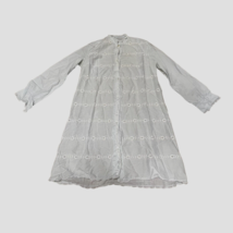 Vtg Mint Green  Women’s Handmade Nightgown Dressing Gown Long Sleeve Medium - £30.05 GBP