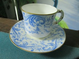 Antique Royal Worcester Tyndale &amp; Van Roden Staffordshire Coffee CUP/SAUCER Pick - $38.99