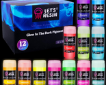 Glow in the Dark Pigment Powder 12 Colors - 20G/0.7Oz Each Bottle Epoxy ... - £27.80 GBP