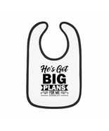 Contrast Trim Jersey Baby Bib &quot;He&#39;s Got big Plans For Me&quot; - €13,70 EUR