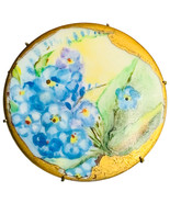 Antique Victorian Edwardian Hand Painted Forget-Me-Knot Porcelain Brooch - $67.50