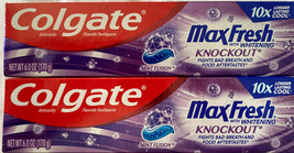 2 Pack Colgate Max Fresh Whitening Mint Fusion Knock Out Toothpaste 6.0 Oz - $13.99