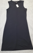 Express Tank Midi Dress Women Size 7/8 Black Rayon Sleeveless Crew Neck ... - $20.29