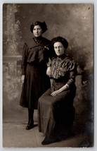 RPPC Two Edwardian Women Mither Daughter Studio Photo c1915 Postcard R30 - £11.02 GBP