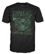 Rick and Morty TV Series Pickle Rick Blueprint Image Black T-Shirt NEW UNWORN - £15.77 GBP
