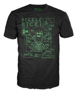 Rick and Morty TV Series Pickle Rick Blueprint Image Black T-Shirt NEW U... - £15.68 GBP