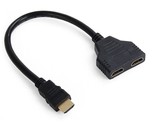 Hdmi Male To 2 Hdmi Female 1 In 2 Out Splitter Cable Adapter Converter - £14.22 GBP