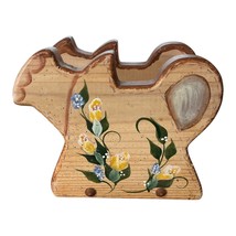 Hand-Painted Watering Pot Shaped Napkin Holder With Floral Design Rustic... - $23.31 CAD