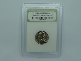 1959-D Jefferson 5c Brilliant Uncirculated Five Cents Certified Authentic Coin - £8.99 GBP