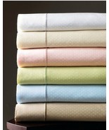 Sferra Marcus Dot Ivory Queen Sheet Set 4PC 100% Pima Cotton Sateen 400T... - $269.00