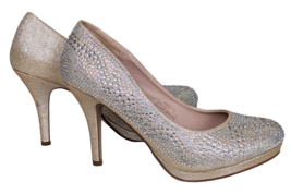 De Blossom Collection Pumps ROBIN 140 Rhinestone &amp; Shimmer Size 8 1/2 - £23.77 GBP