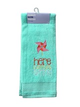 Vintage Y2K Kohls Celebrate Easter/Spring Together Hand Towel Aqua Pinwh... - $109.75 MXN