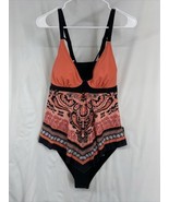 Vacation Resort 2pc Women&#39;s XL Swimwear Adult Bathing Suit Orange Black ... - $32.32 CAD