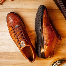 Bari Genuine Lizard Fashion Sneaker Dress Shoes Cognac image 12