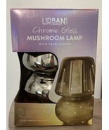 Urban Shop Chrome Glass Mushroom Lamp With LED Fairy Lights 5.1 in W x 7... - £17.23 GBP