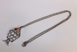 Vintage Fish Necklace Silver Fish Pendant &amp; Chain - $11.20