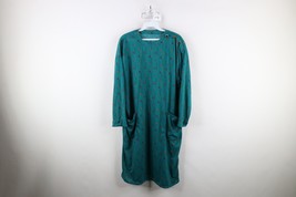 Vintage 80s 90s Streetwear Womens Size XL Rainbow Diamond Long Sleeve Dress - $44.50