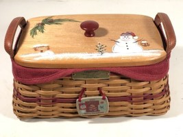 Longaberger Christmas Collection 2002 Ed Tradition Basket  Custom Painted Lid US - £61.26 GBP