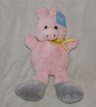 Animal Adventure Pudgy Pals Stuffed Plush 2016 Pink Pig Yellow Polka Dot Bow NEW - £27.29 GBP