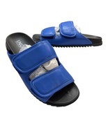 INC Mens 10.5 M Levine Strap Sandal Slipper Slides Hook Loop Blue Black - £20.56 GBP