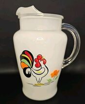 Vintage 1950s Bartlett Collins Proud Rooster Hand Painted Glass Pitcher ... - $183.78 CAD