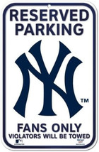 New York Yankees  11&quot; x 17&quot; Reserved Parking Plastic Sign - MLB - £11.55 GBP
