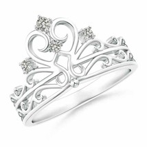 ANGARA Scattered Round Diamond Princess Tiara Ring in 14K Gold (KI3, 0.1 Ctw) - £292.29 GBP